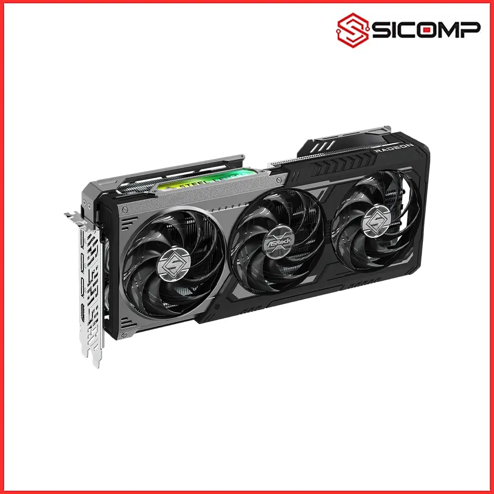 CARD MÀN HÌNH ASROCK AMD RADEON RX 9070 XT STEEL LEGEND DARK 16GB, Picture 3