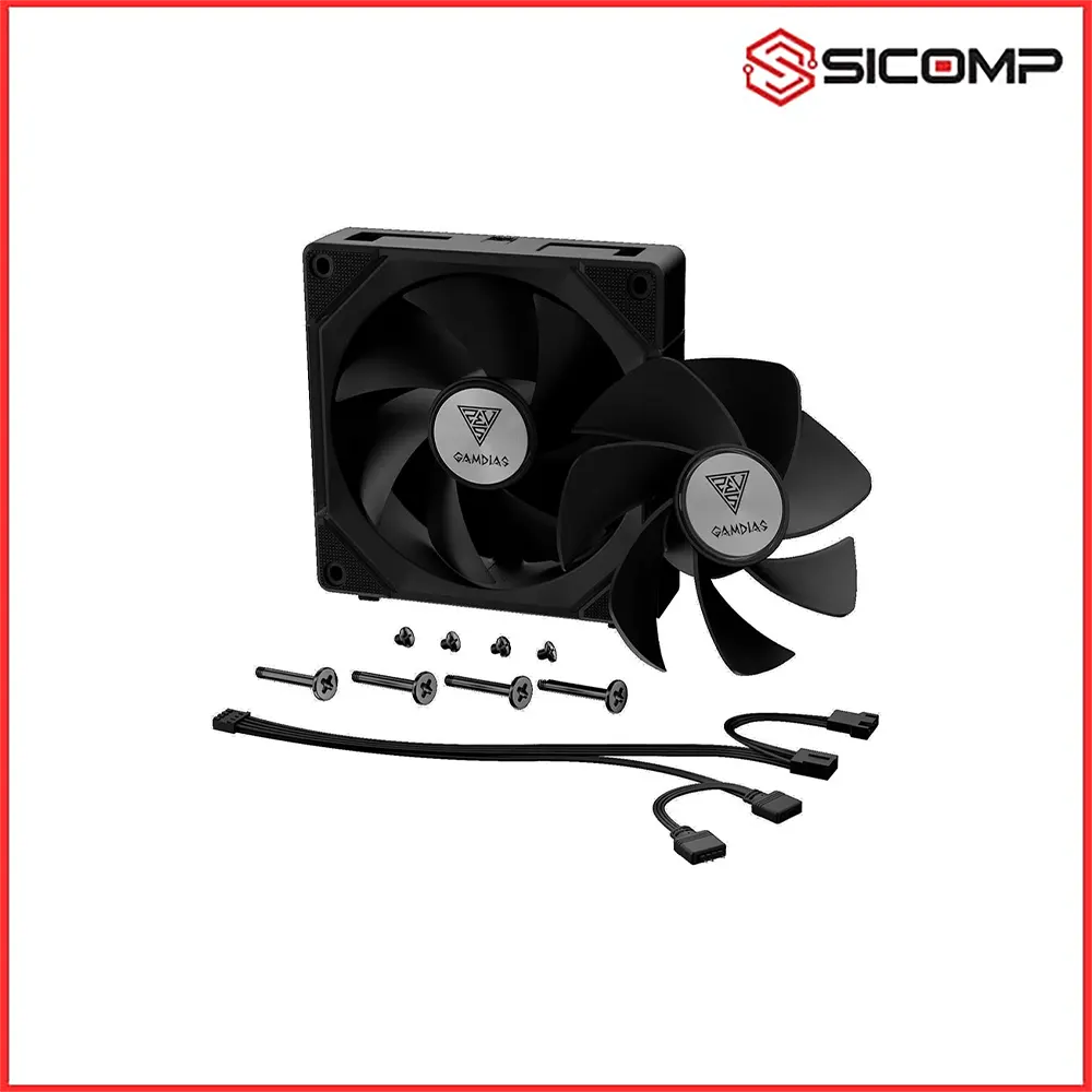 FAN CASE TẢN NHIỆT GAMDIAS AEOLUS P2-1203 (Màu đen/Led vô cực/nối không dây/pack3), Picture 6