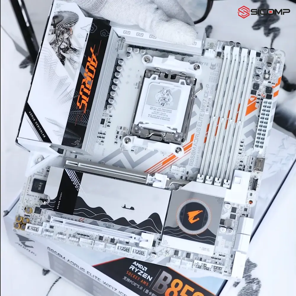 MAINBOARD GIGABYTE B850M AORUS ELITE WIFI 7E ICE-P, Picture 6