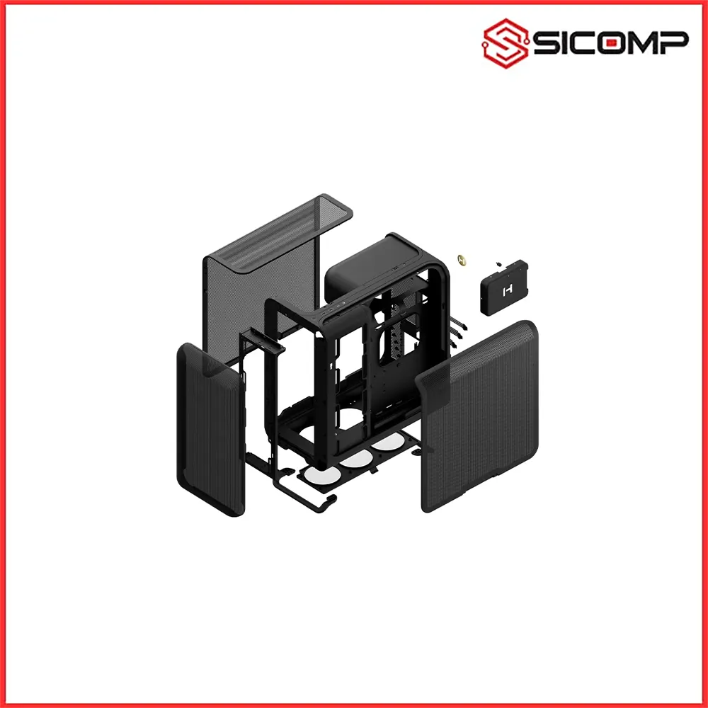 VỎ CASE HYTE X50 AIR PITCH BLACK - MESH, Picture 6