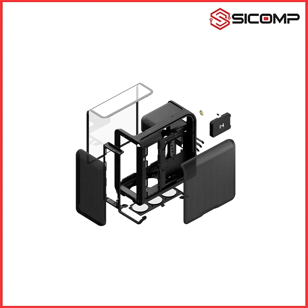 VỎ CASE HYTE X50 PITCH BLACK - TEMPERED GLASS SIDE PANEL, Picture 6