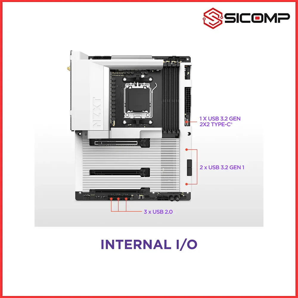 MAINBOARD NZXT N7 B850 WHITE, Picture 3