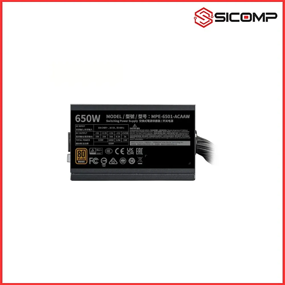 NGUỒN COOLER MASTER MWE 650 BRONZE V3 230V FULL RANGE, Picture 4