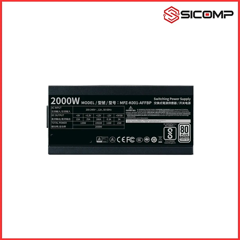 NGUỒN COOLER MASTER M2000 PLATINUM (2000W/ 80 PLUS PLATINUM/ FULL MODULAR), Picture 5