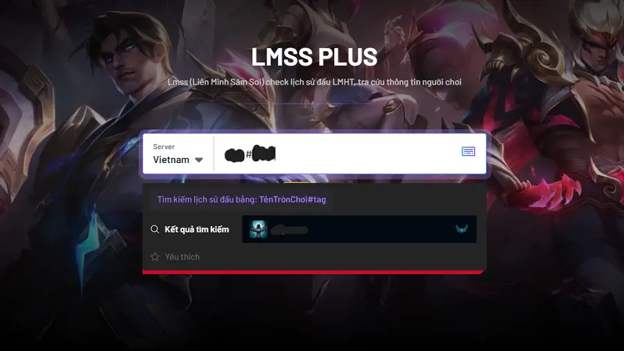 Hướng dẫn tra cứu thông tin người chơi trên LMSS