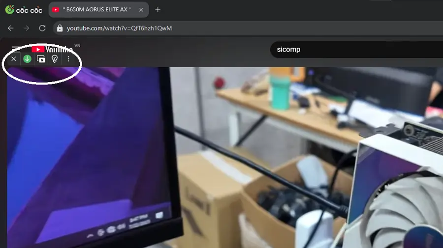 Nút tải xuống video trên Cốc Cốc