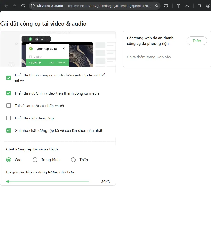 Kích hoạt tính năng tải video và nhạc trên Cốc Cốc