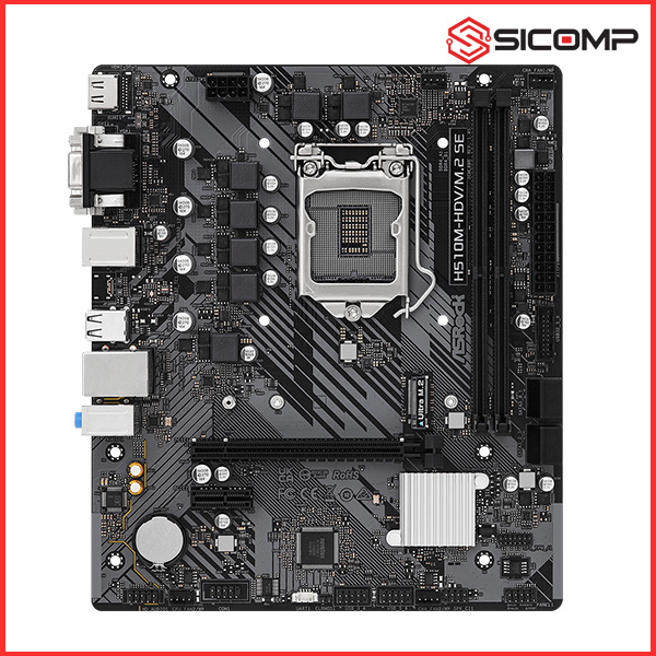 MAINBOARD ASROCK H510M-HM.2 SE (INTEL H470, SOCKET LGA1200, M-ATX, 2 KHE RAM DDR4), Picture 2