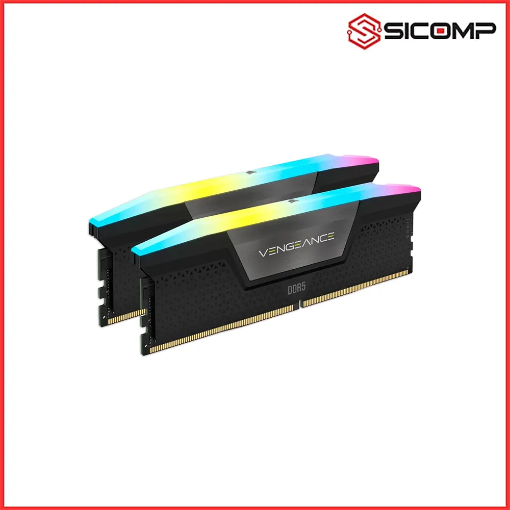 RAM DESKTOP CORSAIR VENGEANCE RGB 128GB (2x64GB) DDR5 6400MHZ (CMH128GX5M2B6400C42), Picture 2