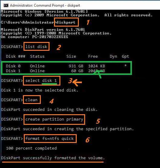 Sử dụng lệnh Diskpart để tạo phân vùng
