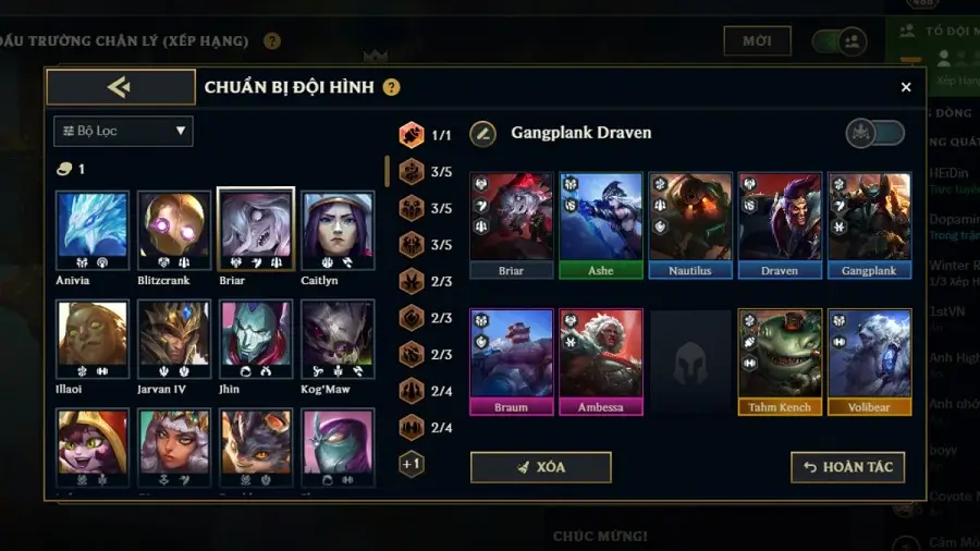 Khung đội hình Gangplank Draven Level 8 mạnh nhất