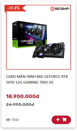 Card màn hình MSI RTX 5070 Gaming Trio OC