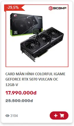 Card màn hình Colorful iGame RTX 5070 Vulcan màn hình LCD