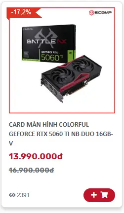 Card màn hình Colorful RTX 5060 Ti NB Duo
