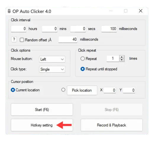 Cài đặt OP Auto Clicker