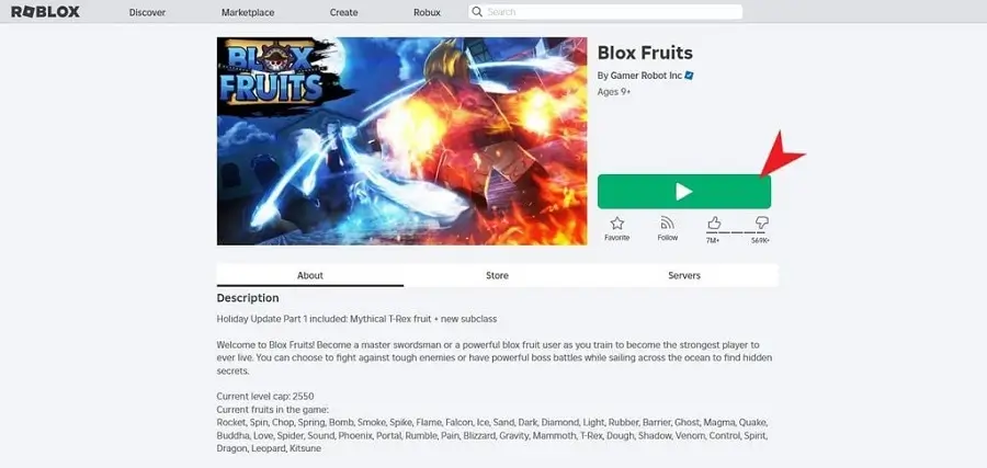 Hướng dẫn nhập code Blox Fruits bước 1
