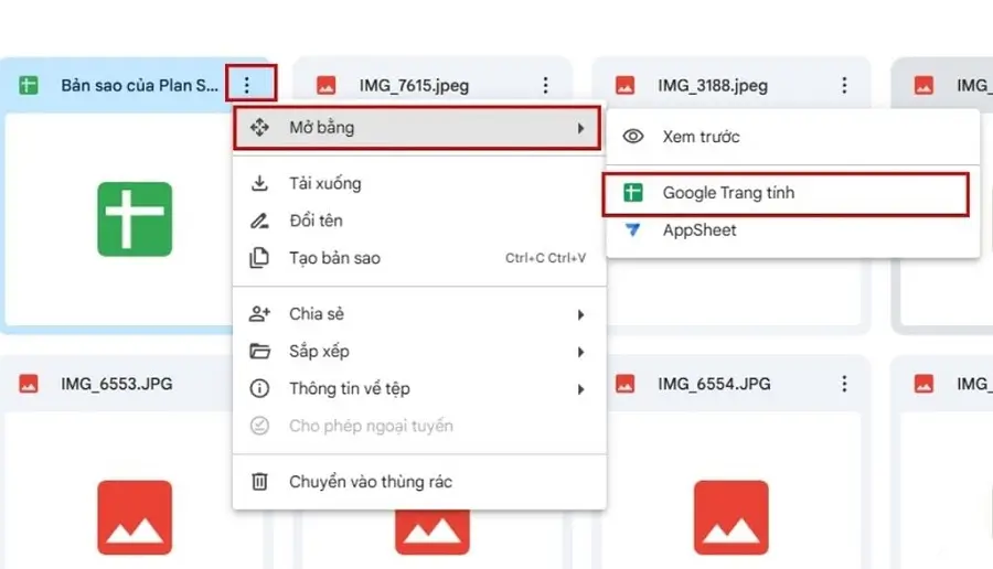 Chuyển đổi Excel sang Google Sheets