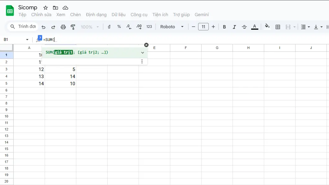Google Sheet Excel