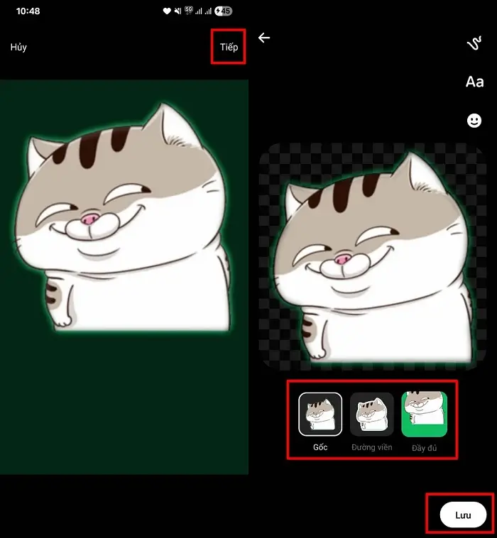 Hoàn tất tạo sticker Messenger