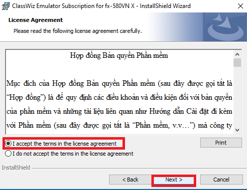 Tiến hành cài đặt phần mềm