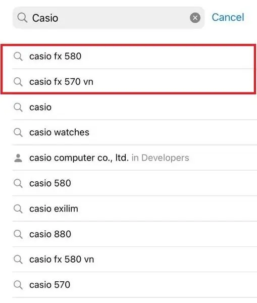 Tìm ứng dụng Casio trên Google Play