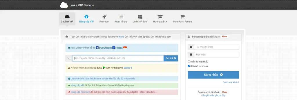 Giao diện Linksvip