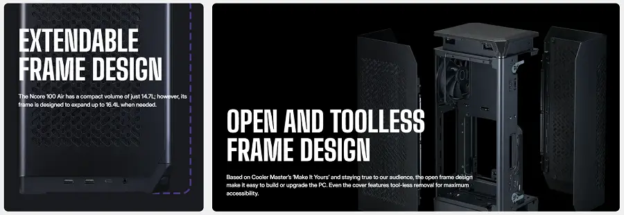 Ncore 100 Air mở rộng kích thước