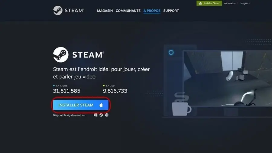 Nút tải Steam
