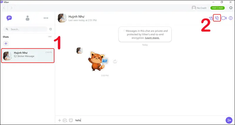 Gọi thoại trên Viber