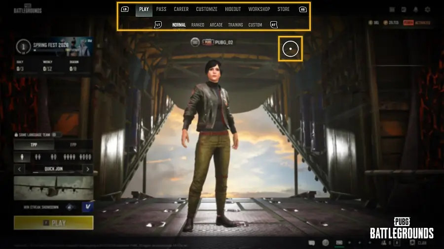 Hệ thống Console PUBG