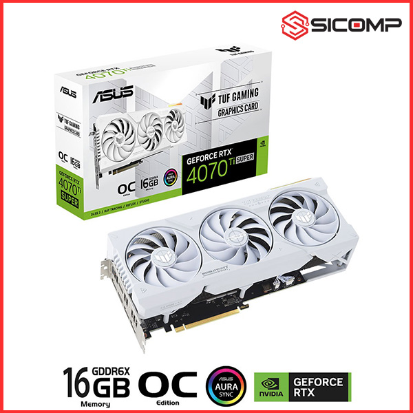 CARD MÀN HÌNH ASUS TUF GAMING GEFORCE RTX 4070 TI SUPER 16GB GDDR6X WHITE OC EDITION, Picture 1