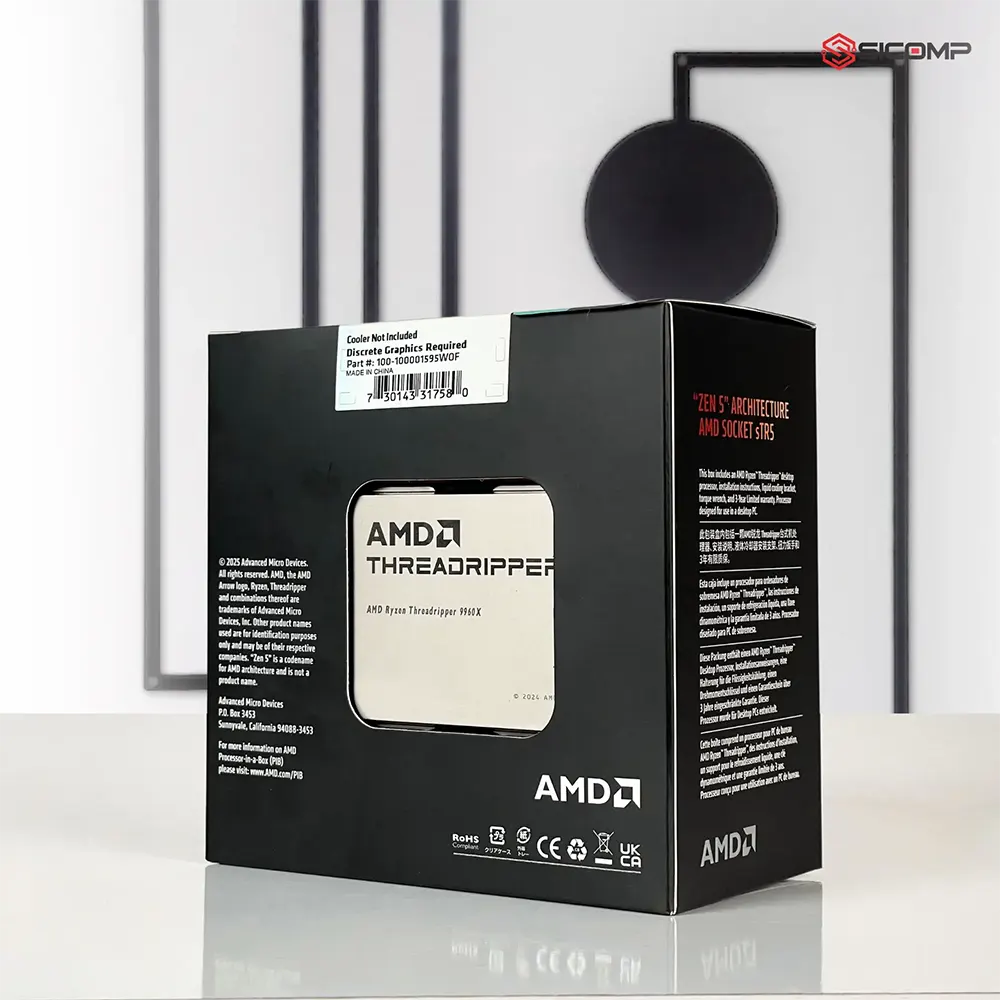 CPU AMD RYZEN THREADRIPPER 9960X (4.2GHZ UP TO 5.4GHZ | 24 CORES 48 THREADS | TDP 350W | SOCKET STR5), Picture 3