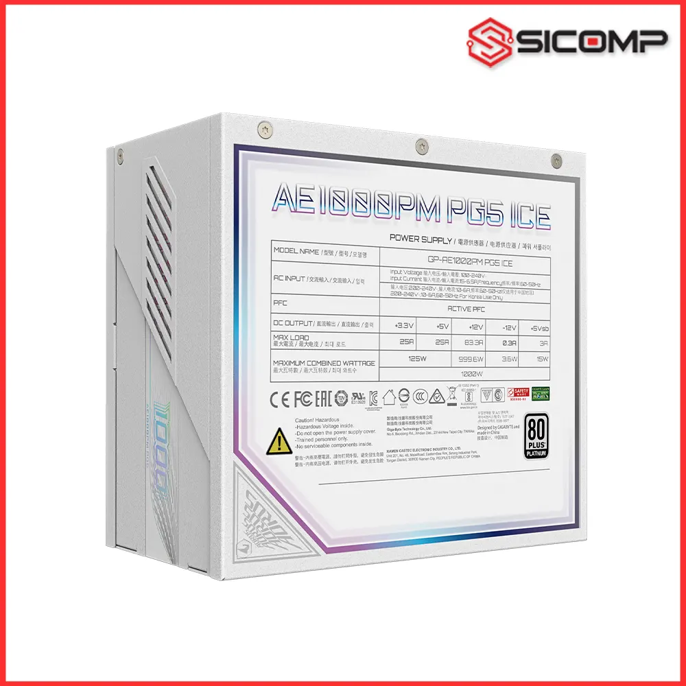 NGUỒN GIGABYTE AORUS GP-AE1000PM PG5 ICE 1000W, Picture 7