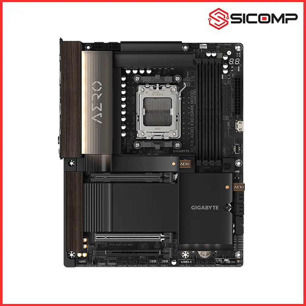 Chi tiết vân gỗ GIGABYTE X870E AERO