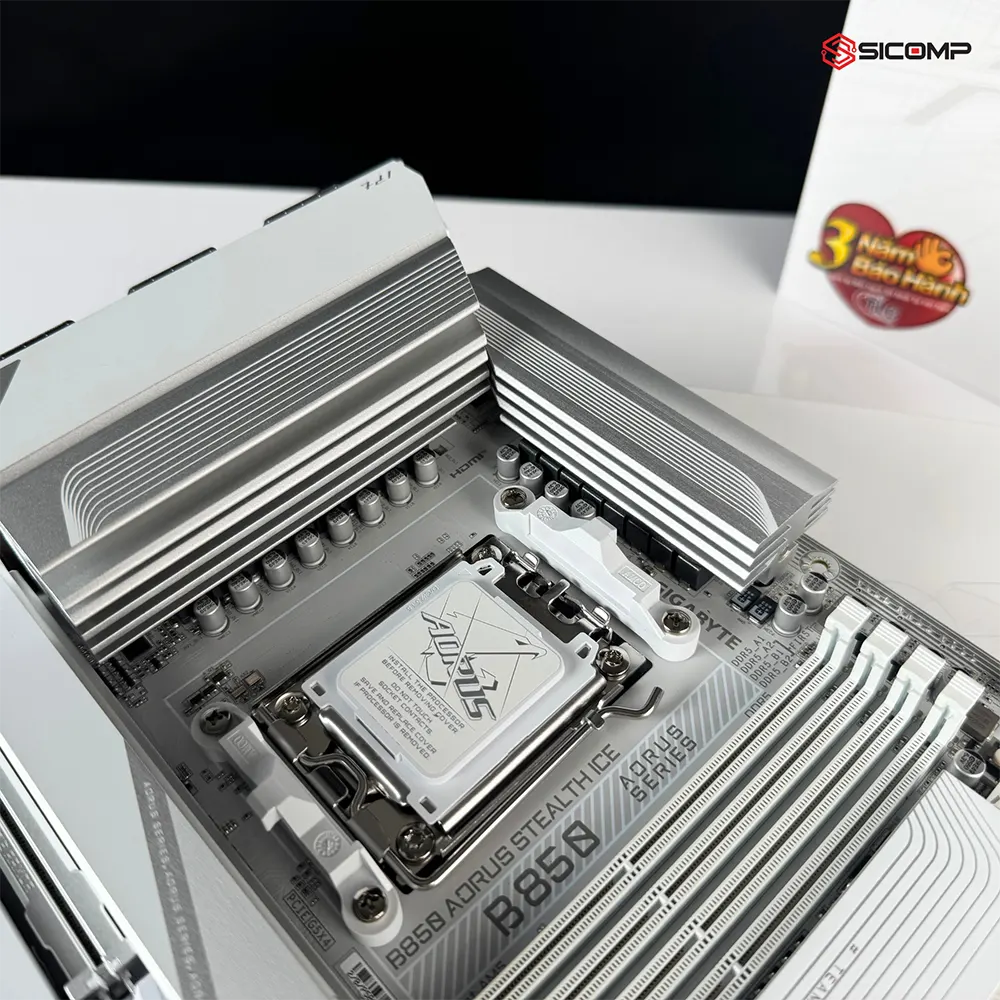MAINBOARD GIGABYTE B850 AORUS STEALTH ICE WIFI 7 - X3D TURBO MODE, Picture 4
