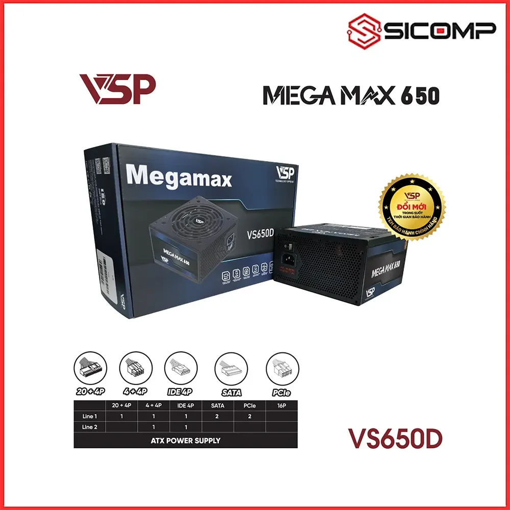 Nguồn VSP Megamax VS650D 650W