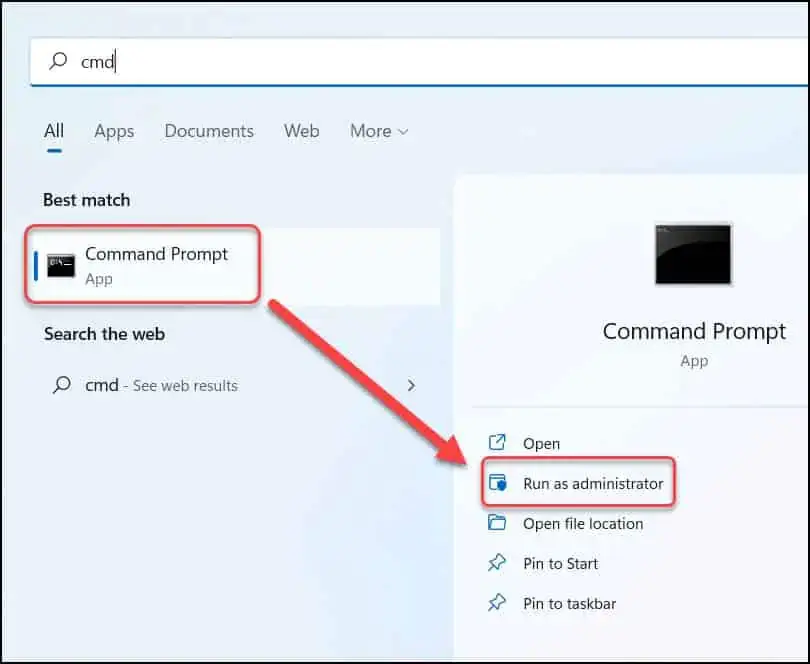 Mở CMD bằng quyền Administrator