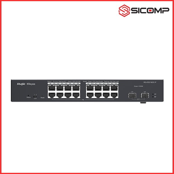 SWITCH POE 18 CỔNG RUIJIE REYEE RG-ES218GC-P (18-PORT GIGABIT SMART POE), Picture 2