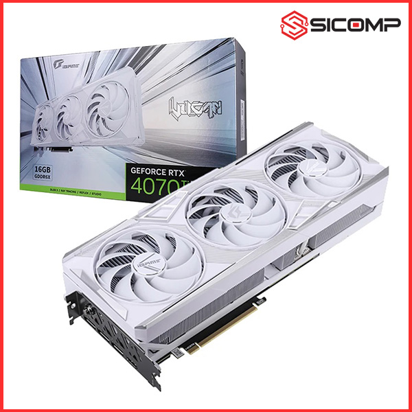 CARD MÀN HÌNH COLORFUL IGAME GEFORCE RTX 4070 TI SUPER VULCAN W OC 16GB-V WHITE, Picture 1