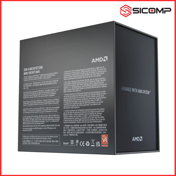 CPU AMD RYZEN 9 7900X BOX NK (UP TO 5.6GHz, 12 NHÂN 24 LUỒNG, 76MB CACHE, AM5), Picture 2