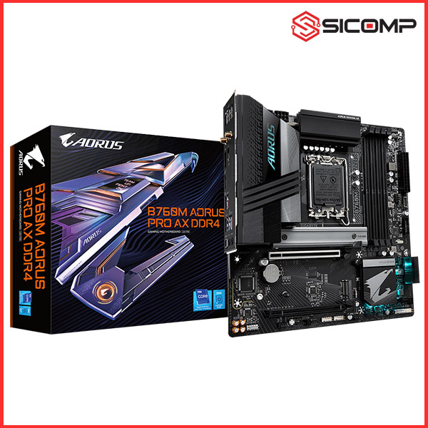 MAINBOARD GIGABYTE B760M AORUS PRO AX DDR4 (INTEL B760, SOCKET 1700, M-ATX, 4 x DDR4), Picture 1