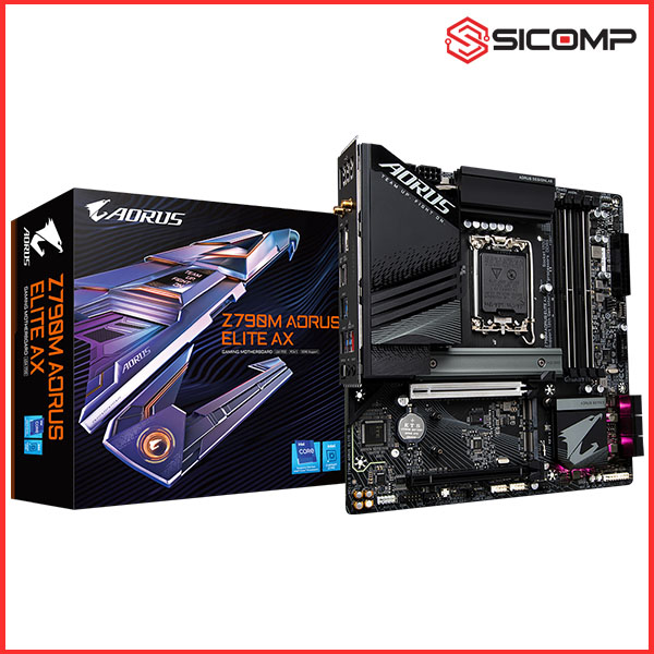 MAINBOARD GIGABYTE Z790M AORUS ELITE AX (INTEL Z790, SOCKET 1700, M-ATX, 4 KHE RAM DDR5), Picture 1