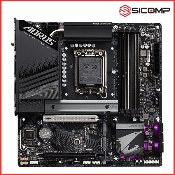 MAINBOARD GIGABYTE Z790M AORUS ELITE AX (INTEL Z790, SOCKET 1700, M-ATX, 4 KHE RAM DDR5), Picture 2