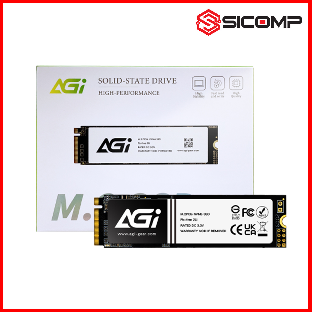 Ổ CỨNG SSD AGI AI298 512G NVME PCIE 2280 GEN3x4 (ĐỌC 2200MB/S) - GHI 1300MB/S), Picture 1