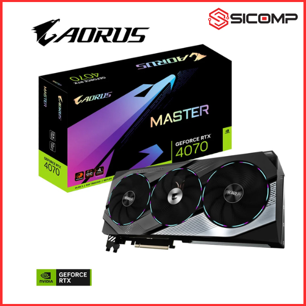 CARD MÀN HÌNH GIGABYTE AORUS GEFORCE RTX 4070 MASTER 12GB (GV-N4070AORUS M-12GD), Picture 1