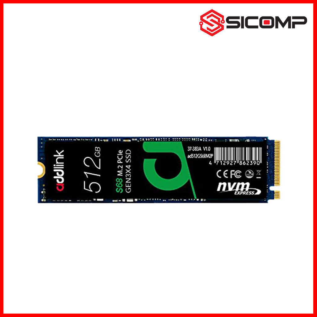 Ổ CỨNG SSD ADDLINK S68 NVME GEN 3X4 - 512GB (ĐỌC 2100MB/S) - GHI 1700MB/S), Picture 1