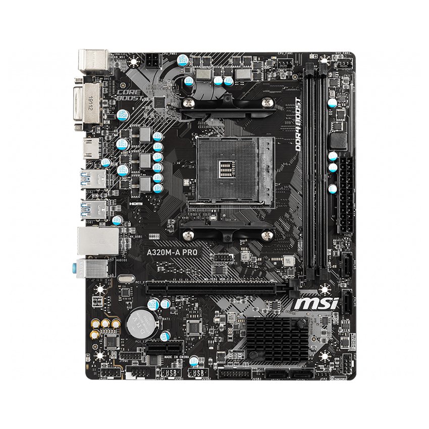 MAINBOARD MSI A320M-A PRO (AMD A320, SOCKET AM4, M-ATX, 2 KHE RAM DDR4), Picture 2