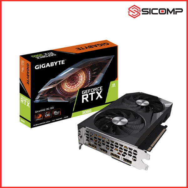 CARD MÀN HÌNH GIGABYTE GEFORCE RTX 3060 GAMING OC 8GB( ĐƯỢC HÃNG ĐỔI NEW, BẢO HÀNH TLC) FULL BOX, Picture 1