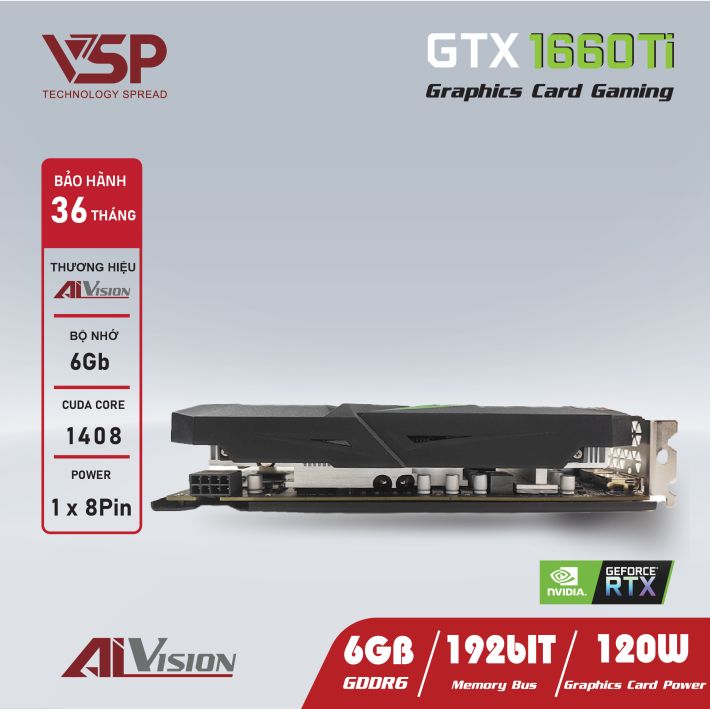 CARD MÀN HÌNH VSP AIVISION GTX 1660TI 6GB, Picture 4