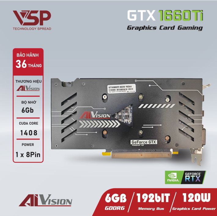 CARD MÀN HÌNH VSP AIVISION GTX 1660TI 6GB, Picture 5